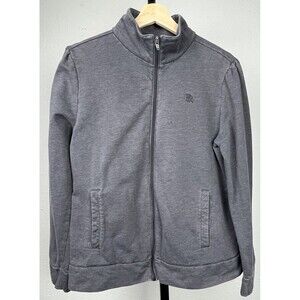Banana Republic Zip Sweatshirt Puff Sleeve Gray XL 2010s Logo‎ Cozy Minimal Soft